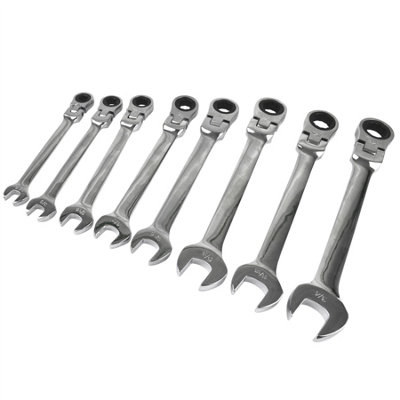 Imperial SAE AF UNF UNC Flexi Ratchet Spanner Set 5/16in 3/4in 8pc Wrench