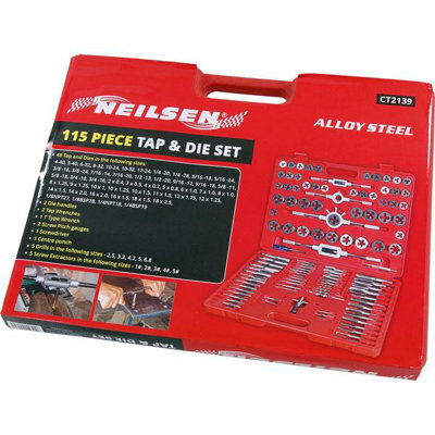 Imperial Tap and Die Set. Alloy Steel. 115pcs (Neilsen CT2139)