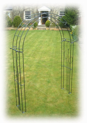 Imperial Traditional Arch (Inc Ground Spikes) Garden Archway - Solid Steel - L43.2 x W170.1 x H256.4 cm