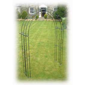 Imperial Traditional Arch (Inc Ground Spikes) Garden Archway - Solid Steel - L43.2 x W170.1 x H256.4 cm
