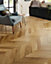 Impero Chevron - Natural Lacquered 15mm Engineered Wood Flooring. 1.69m² Pack