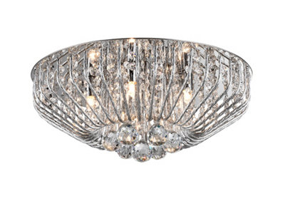 Impex Carlo Ceiling Light - Avialable in Chrome or Gold - Options for 5/6/7 Bulb