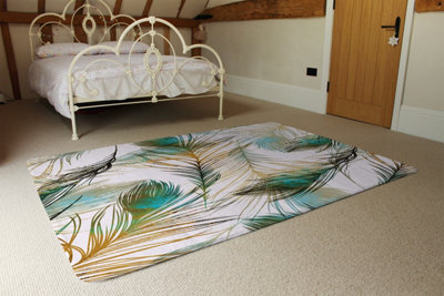 Imprints Peacock Feathers Special Soft Home Rug