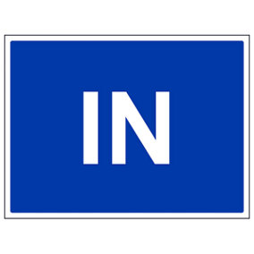 IN Direction Instruction General Sign - Rigid Plastic - 400x300mm (x3)