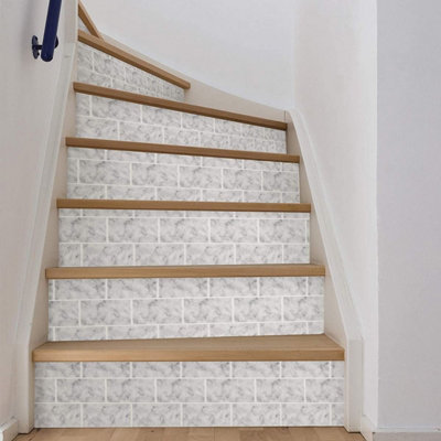 In Home Peel and Stick Backsplash Tiles 4 Piece Subway Carrara Fine Decor NH2954