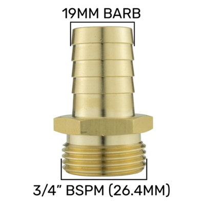 in-line full flow lever valve with brass barb connectors (3/4"-19mm)for  hose/irrigation/ponds - 7