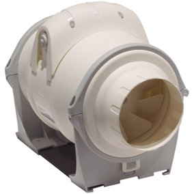 In-Line Mixed Flow Extractor Fan with 2 Adjustable Speed Controls - IP44 Rated (100mm)