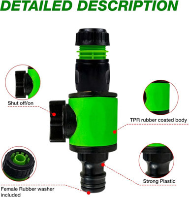 in-Line Valve Kit Hose Connector Pack of 2- Hozelock Compatible Connector - Garden Hose Pipe Shut Off Valve Heavy Duty and Durable - 5