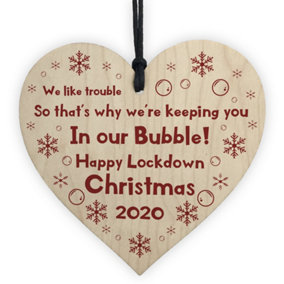 In Our Bubble Funny Quarantine Lockdown Gift Christmas Bauble Keepsake