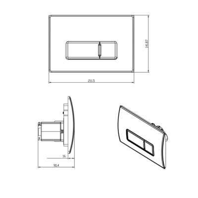 In Wall Dual Flush Cistern for Back to Wall Toilet Pans with Chrome Flush Plate - 5