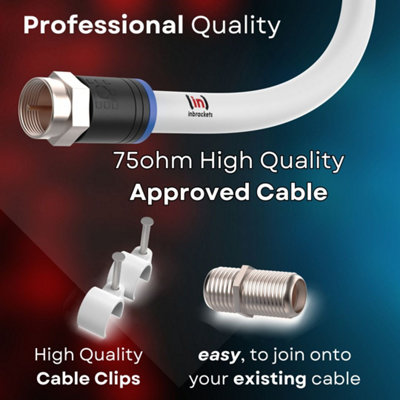 Inbrackets Coax Cable Lead Extension Kit for Virgin Media TV Broadband ...