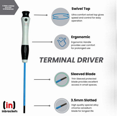 Inbrackets Professional Insulated Terminal Screwdriver Set - 2-Pack 3 ...