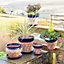 Inca Hand Painted Blue Rim Outdoor Garden Patio Terrace Classic Plant Pot (Diam) 35cm