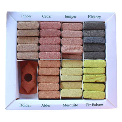 Incense Smudge Bricks and Burner Display Set of 70 Earthy Himalaya