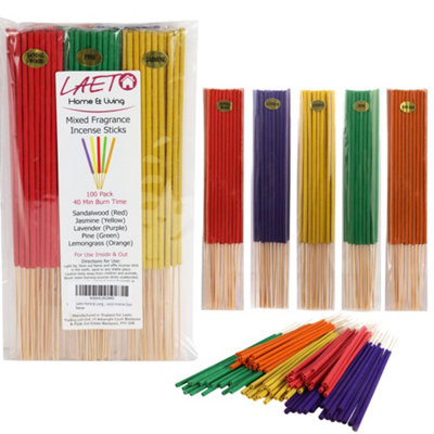 Incense Sticks Mixed Fragrance 120 Pack by Laeto Ageless Aromatherapy - FREE DELIVERY INCLUDED