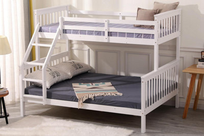 Indie Kids Bunk Bed Triple Sleeper White Double & Single Beds DIY