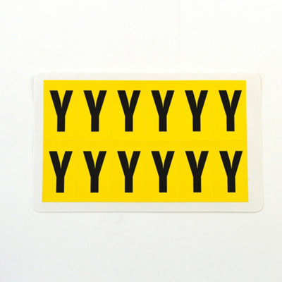 Individual Self-Adhesive Letters - Yellow - H.21 x W.38mm -Letter Y ...