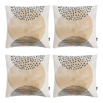 Indoor and Outdoor Mono Sunset Kyoto Set of 4 Waterproof Filled Cushion