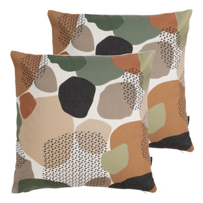 Indoor and Outdoor Muted Pebble Kyoto Set of 2 Waterproof Filled Cushion