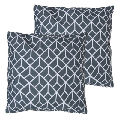Indoor and Outdoor Waterproof Filled Cushion Set of Slate Grey