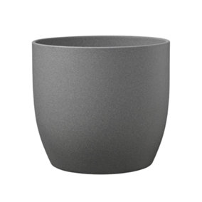 Indoor Ceramic Plant Pot - Stone Grey - 19 cm