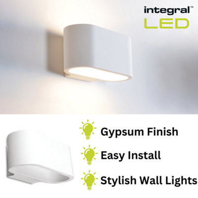 Indoor Decorative Paintable Gypsum Chania Wall Mounted Light: IP20: Requires 1x G9 Bulb (Max 40W) - 2 Pack