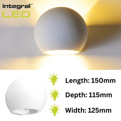 Indoor Decorative Paintable Gypsum Serres Wall Mounted Light: IP20: Requires 1x G9 Bulb (Max 40W) - 2 Pack