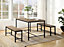 Indoor Dining Table Set With 2 Benches