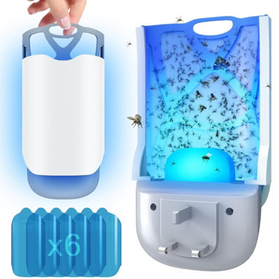 Indoor Fly Trap, Fruit Fly Trap (1 Device + 6 Refills), Plug-in Insect Trap