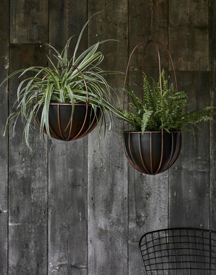 Indoor Kensington Hanging Planter - Mild Steel - H34 x W30 x L30 cm - Copper
