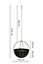 Indoor Kensington Hanging Planter - Mild Steel - L30 x W30 x H34 cm - Brass