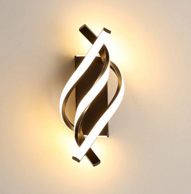 Indoor LED Wall Lamp Creative Spiral Modern Lamp Black 22W