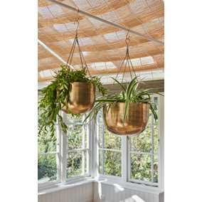 Indoor Mayfair Antique Brass Hanging Planter H21Cm D30Cm