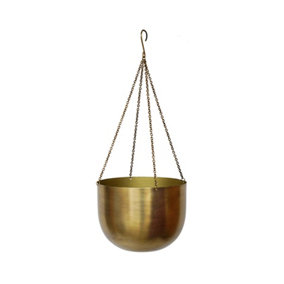 Indoor Mayfair Hanging Planter - Mild Steel - L30 x W30 x H21 cm - Antique Brass