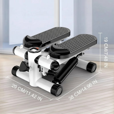 Indoor Mini Stepper Cardio Fitness Machine with Detachable Resistance Bands