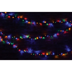 Indoor Outdoor Multi-Sequence LED Sheltered Christmas String Lights with 24-Hour Auto-Timer- Multicoloured