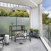 Indoor/Outdoor Plant stand set--Nesting Plant Stand 3 Piece Set - Metallic Grey