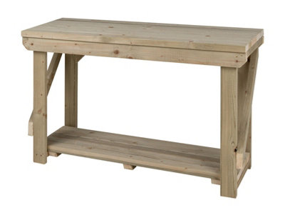 Indoor/outdoor workbench pressure treated station (H-90cm, D-64cm, L-120cm)