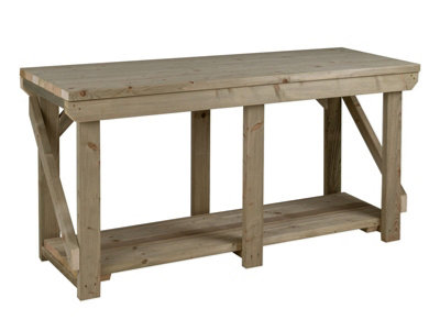 Indoor/outdoor workbench pressure treated station (H-90cm, D-64cm, L-270cm)