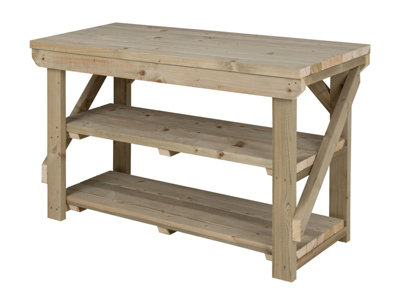 Indoor/outdoor workbench pressure treated station (H-90cm, D-64cm, L ...