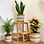 Indoor Planter Basket Natural Seagrass & Jute White Stripe Set of Three 25cm, 22cm & 17cm Diameter Garden Gear
