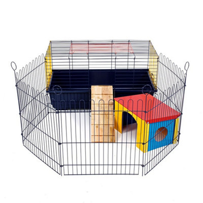 Indoor Rabbit 80 Cage with Run: Ideal for Rabbits & Guinea Pigs