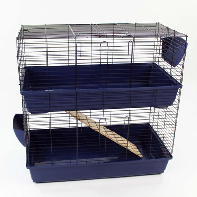 Indoor Rabbit Hutch with Two Storey in Blue Price Comparisons | Compare The Build
