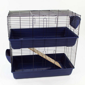 Indoor Rabbit Hutch with Two Storey in Blue