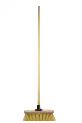 Indoor Sweeping Broom with Soft Bristles and Wooden Handle