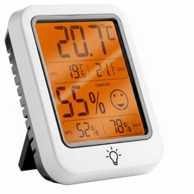 Indoor Temperature and Humidity Monitor Thermometer Hygrometer Max Min ...