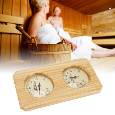 Indoor Wooden Sauna Hygrothermograph:Humidity Thermometer for Family Use