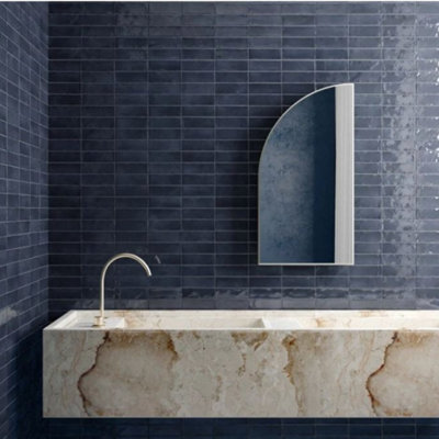 Indra Blue Metro Gloss Tile - 150mm x 50 mm