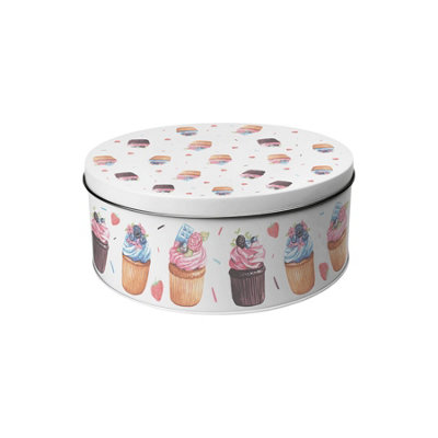 Indulgent Cupcakes Small Cake Tin Homeware Gifts Round Metal