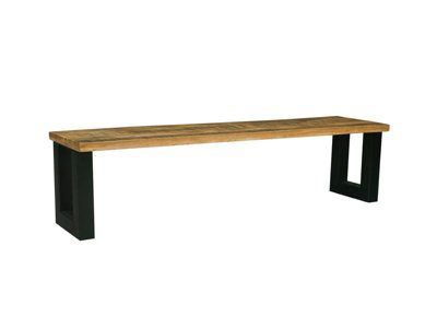 Induse Bench - Mango Wood/Iron - L44 x W140 x H45 cm - Mango PP Saw Finish